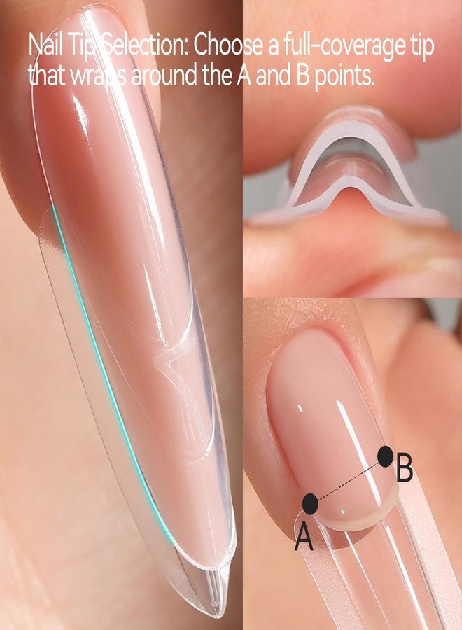 ESUOHYM 240 pcs Sandwich Dual Nail Forms Reusable Quick Nails Extension Mold for Builder Structure Poly Gel,15 Sizes Long Oval Bulider Forms with Almond Shape Guide Lines Nail Art Tools Salon Home - Image 4
